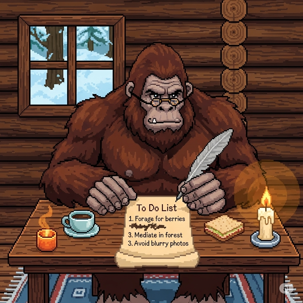 Bigfoot writing todo list