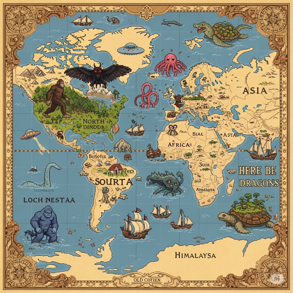 map of blurry monsters