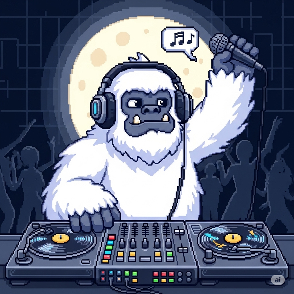 yeti as a DJ